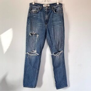 Reformation The Julia High Rise Cigarette Jean in Antigua Wash Distressed Sz 29